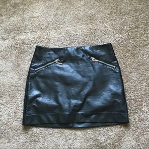 H&M Faux Leather Moto Skirt